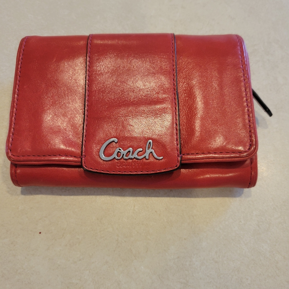 Red COACH leather wallet